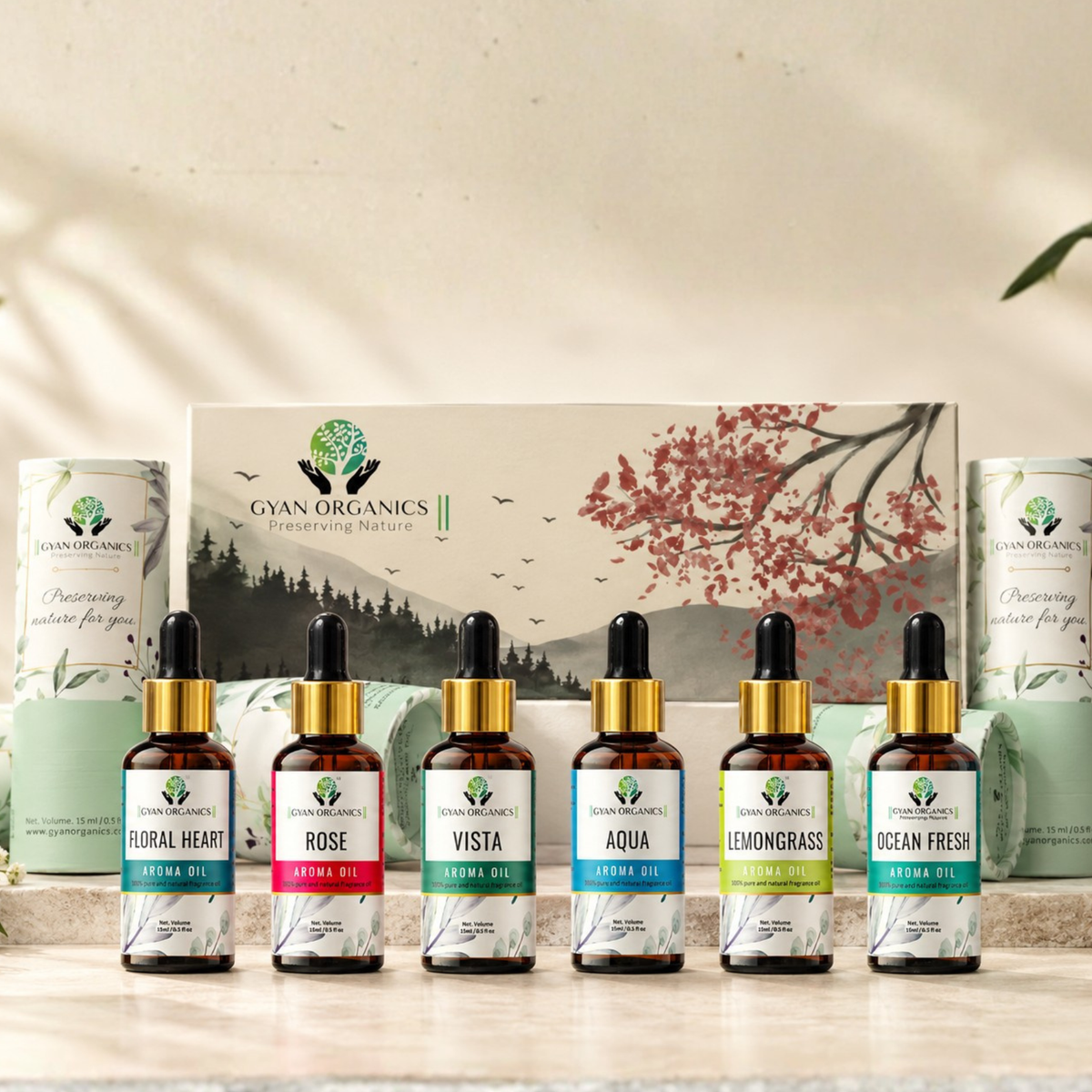 Aroma Diffuser Oil Combo Set Ocean Fresh | Rose | Lemongrass | Black Oudh | Green Tea | Nargis Blossom |